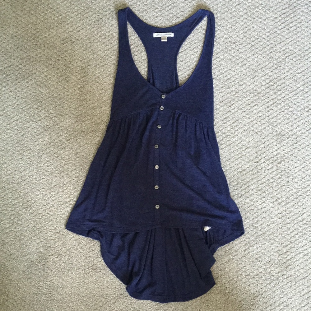 5/$15 Draped Hi-low American Eagle Navy Tank Top